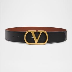 Valentino Garavani Black and Gold Belt
